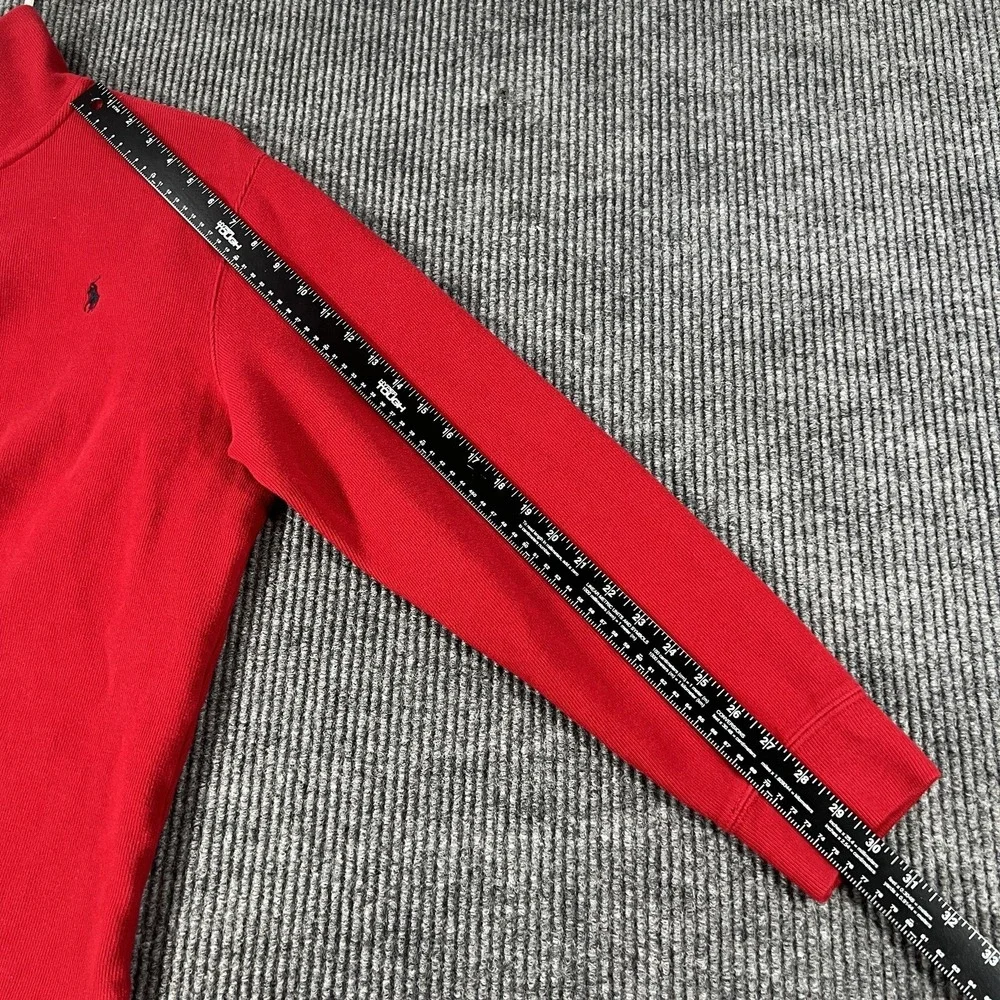 Polo Ralph Lauren Sweatshirt Mens Large Red Long Sleeve 1/4 Zip Pullover